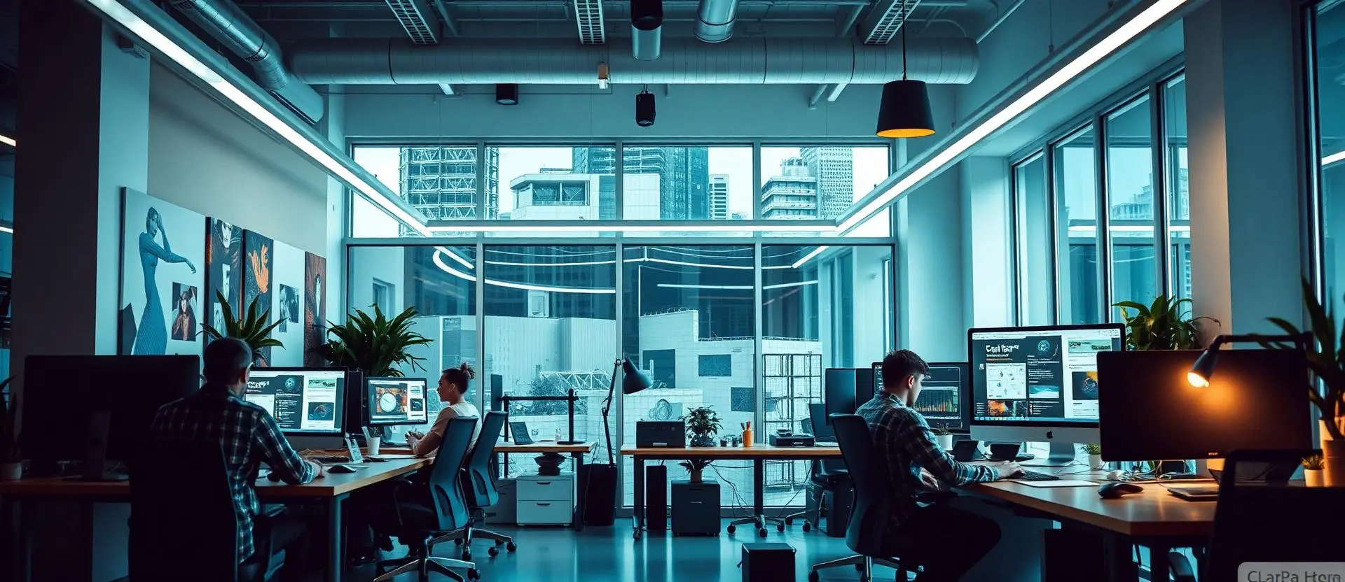 Digital agency team collaborating on web projects and client websites